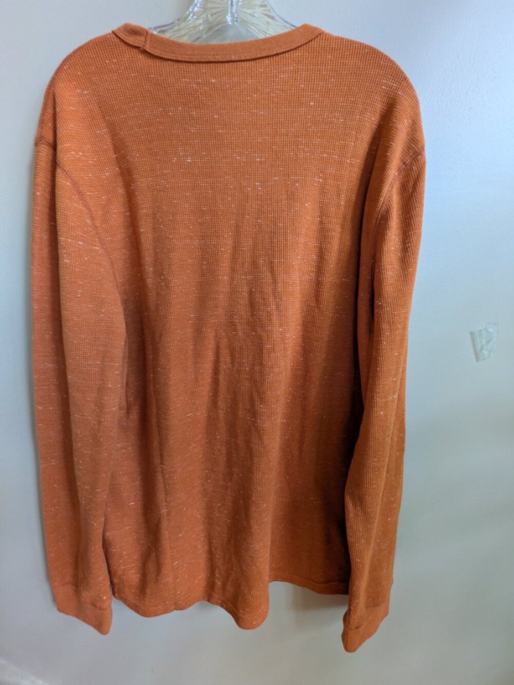 sonoma mens textured long sleeve orange shirt with white specs size XL #797 - Picture 5 of 5